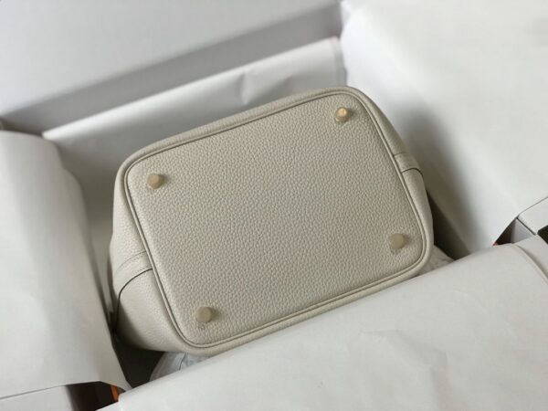 1:1 Replica Hermes Picotin Lock 18 White Bag With Gold-Toned Hardware For Women, Women's Handbags 7.1in/18cm