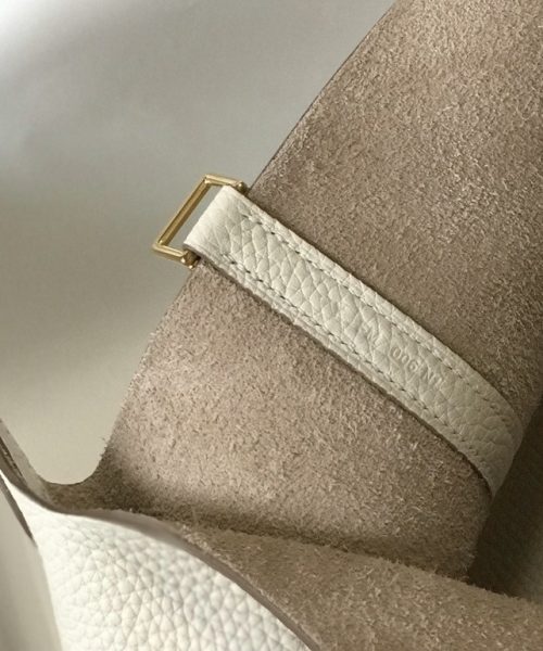 1:1 Replica Hermes Picotin Lock 18 White Bag With Gold-Toned Hardware For Women, Women's Handbags 7.1in/18cm