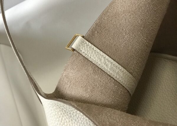 1:1 Replica Hermes Picotin Lock 18 White Bag With Gold-Toned Hardware For Women, Women's Handbags 7.1in/18cm