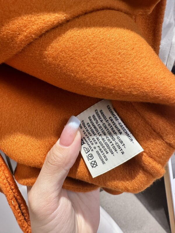 Hermes Round Neck Pocket Jacket Orange For Women