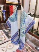 Hermes Selle des Steppes Blue Square Scarf 90cm/35in 