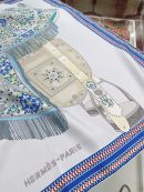 Hermes Selle des Steppes Blue Square Scarf 90cm/35in 