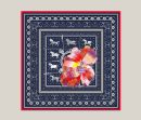 Hermes Silk Square Multiciolor Flower in Blue Scarf 140cm/55in 