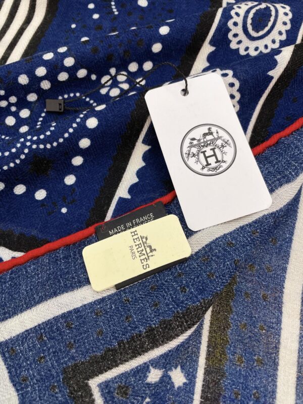 Hermes Silk Square Multiciolor Flower in Blue Scarf 140cm/55in 