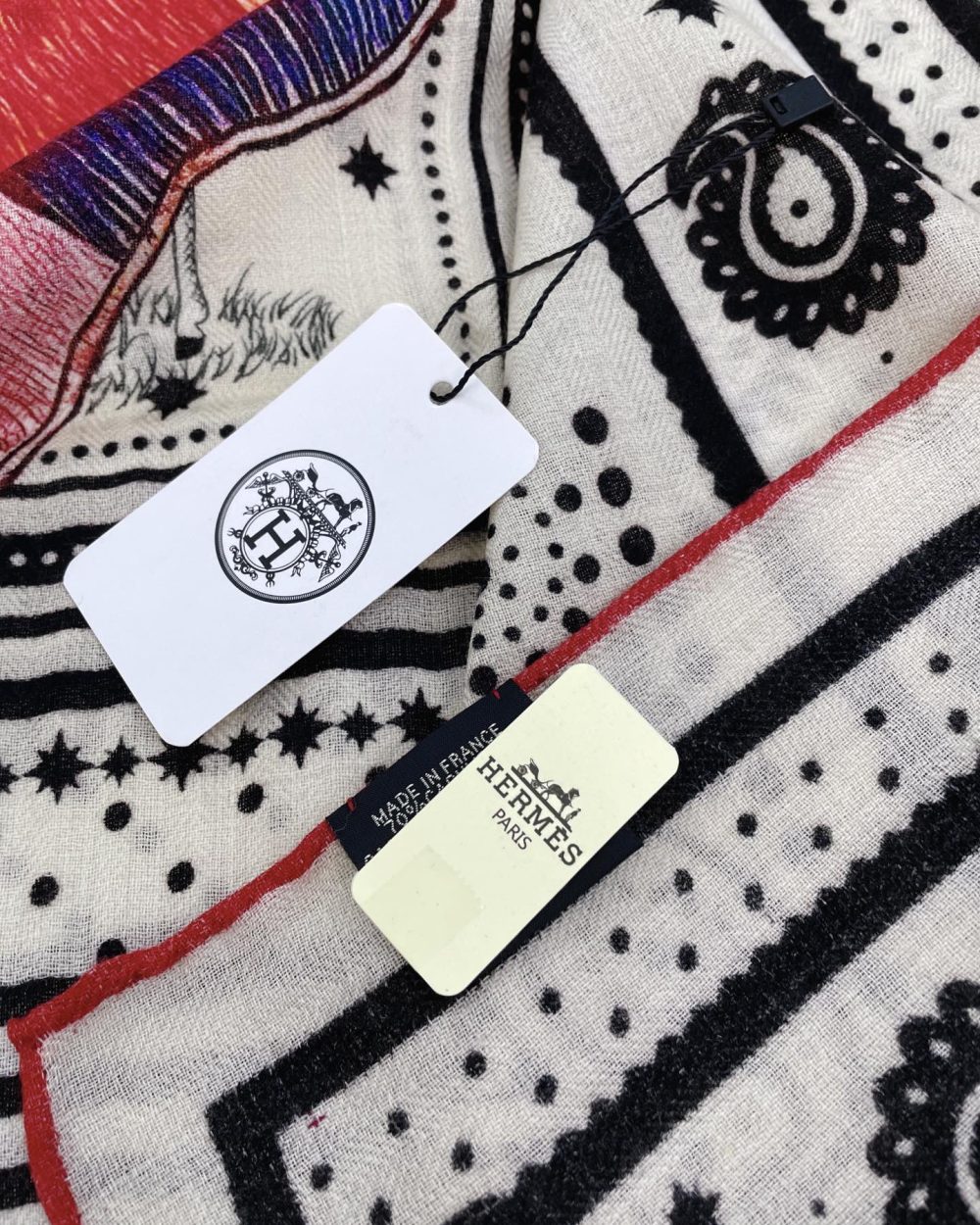 Hermes Silk Square Multiciolor Flower in White Scarf 140cm/55in 