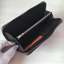 1:1 Replica Hermes Silk'In Classique Long Wallet 20cm /7.9in Silver Toned Hardware For Women Black