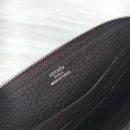 1:1 Replica Hermes Silk'In Classique Long Wallet 20cm /7.9in Silver Toned Hardware For Women Black