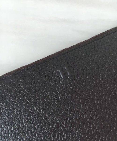 1:1 Replica Hermes Silk'In Classique Long Wallet 20cm /7.9in Silver Toned Hardware For Women Black