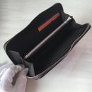 1:1 Replica Hermes Silk'In Classique Long Wallet 20cm /7.9in Silver Toned Hardware For Women Black