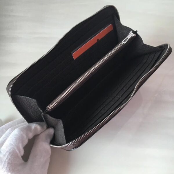 Hermes Silk'In Classique Long Wallet 20cm /7.9in Silver Toned Hardware For Women Black