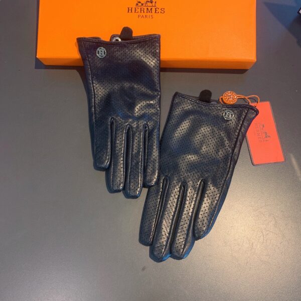 Hermes Soya Gloves In Black
