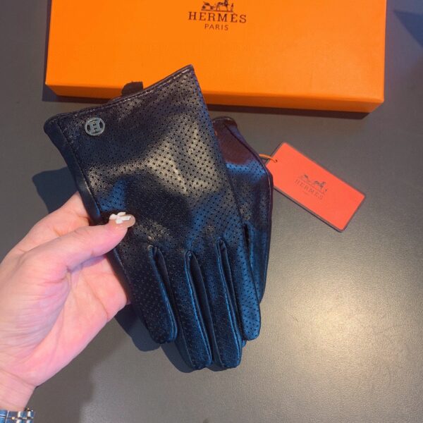 Hermes Soya Gloves In Black