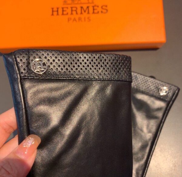 Hermes Soya Gloves In Black