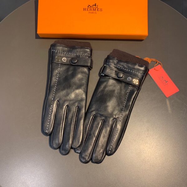 Hermes Soya Gloves In Black