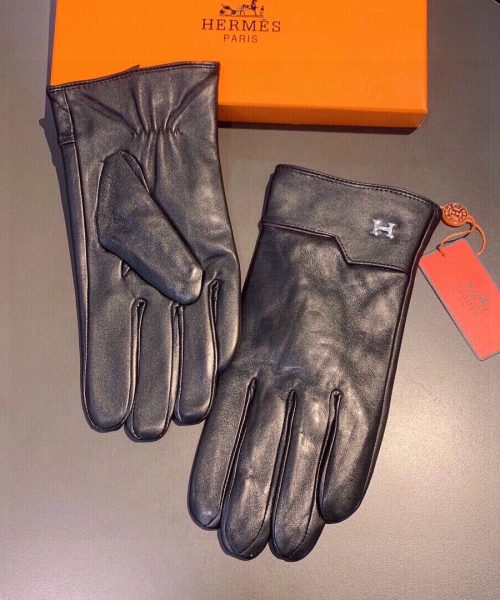 Hermes Soya Gloves In Black