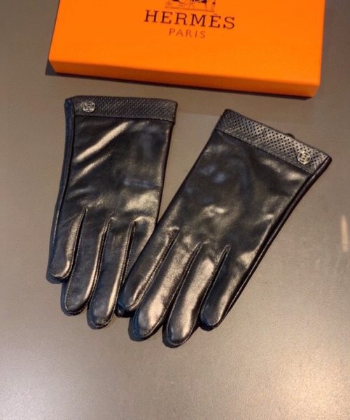 Hermes Soya Gloves In Black