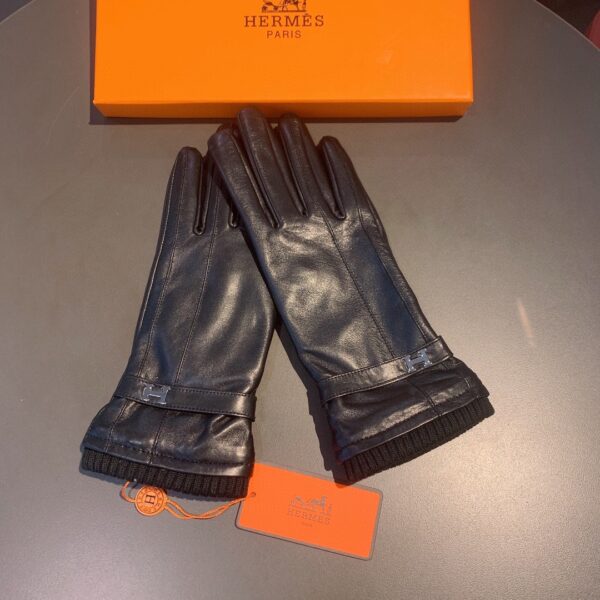 Hermes Soya Gloves In Black