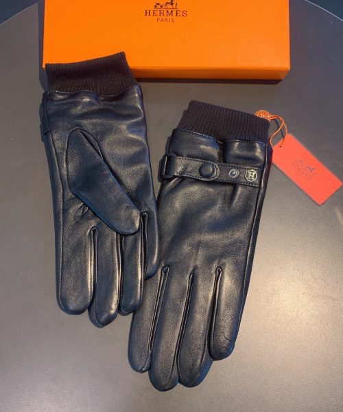 Hermes Soya Gloves In Black