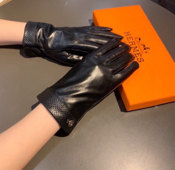 Hermes Soya Gloves In Black