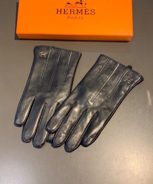 Hermes Soya Gloves In Black
