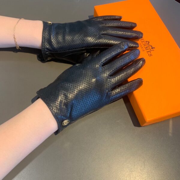 Hermes Soya Gloves In Black