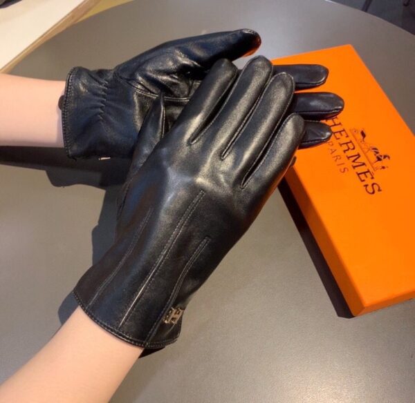 Hermes Soya Gloves In Black
