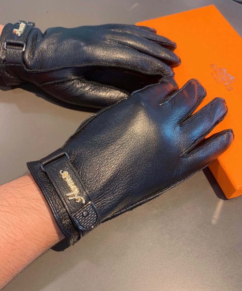 Hermes Soya Gloves In Black