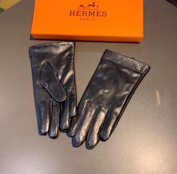 Hermes Soya Gloves In Black