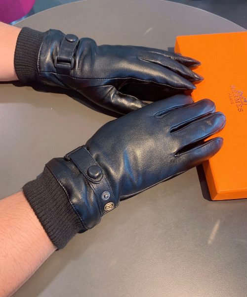 Hermes Soya Gloves In Black