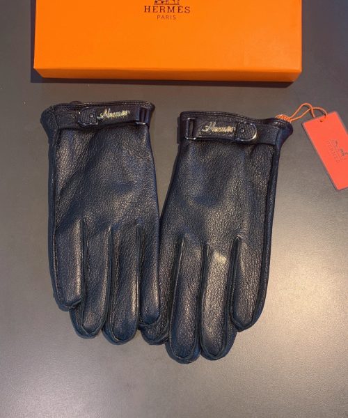 Hermes Soya Gloves In Black