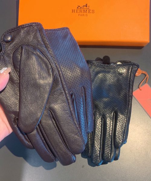 Hermes Soya Gloves In Black