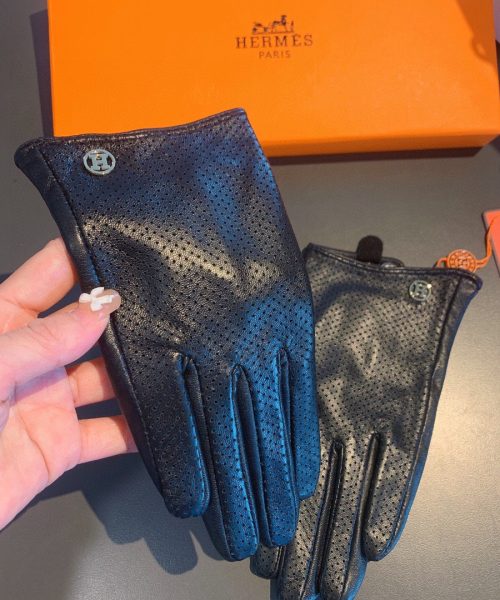 Hermes Soya Gloves In Black
