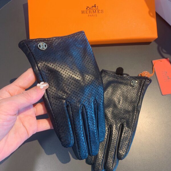 Hermes Soya Gloves In Black