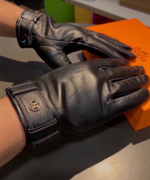 Hermes Soya Gloves In Black