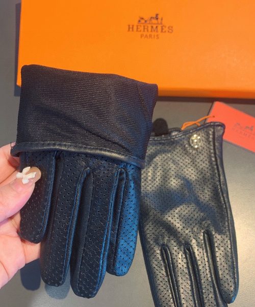Hermes Soya Gloves In Black