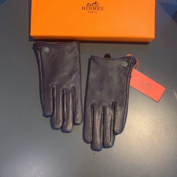 Hermes Soya Gloves In Dark Purple