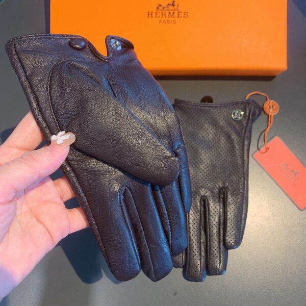 Hermes Soya Gloves In Dark Purple