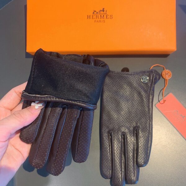 Hermes Soya Gloves In Dark Purple