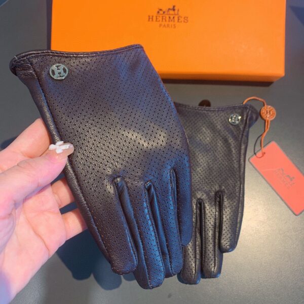 Hermes Soya Gloves In Dark Purple