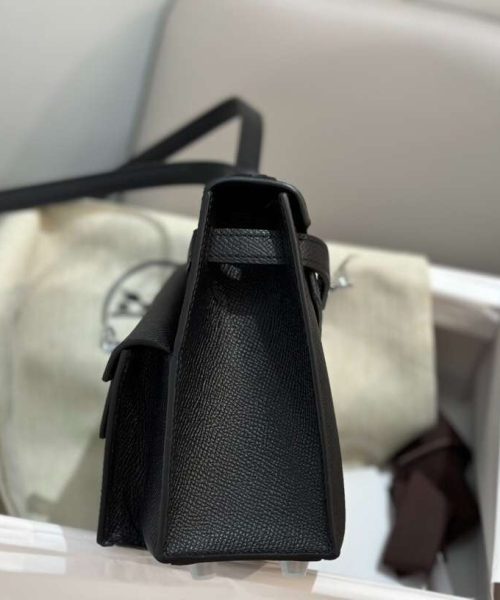 1:1 Replica Hermes Swift Kelly Pochette Black For Women 11.4in/29cm