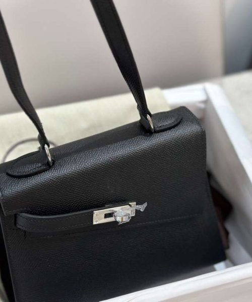 1:1 Replica Hermes Swift Kelly Pochette Black For Women 11.4in/29cm