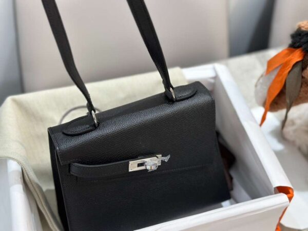 1:1 Replica Hermes Swift Kelly Pochette Black For Women 11.4in/29cm