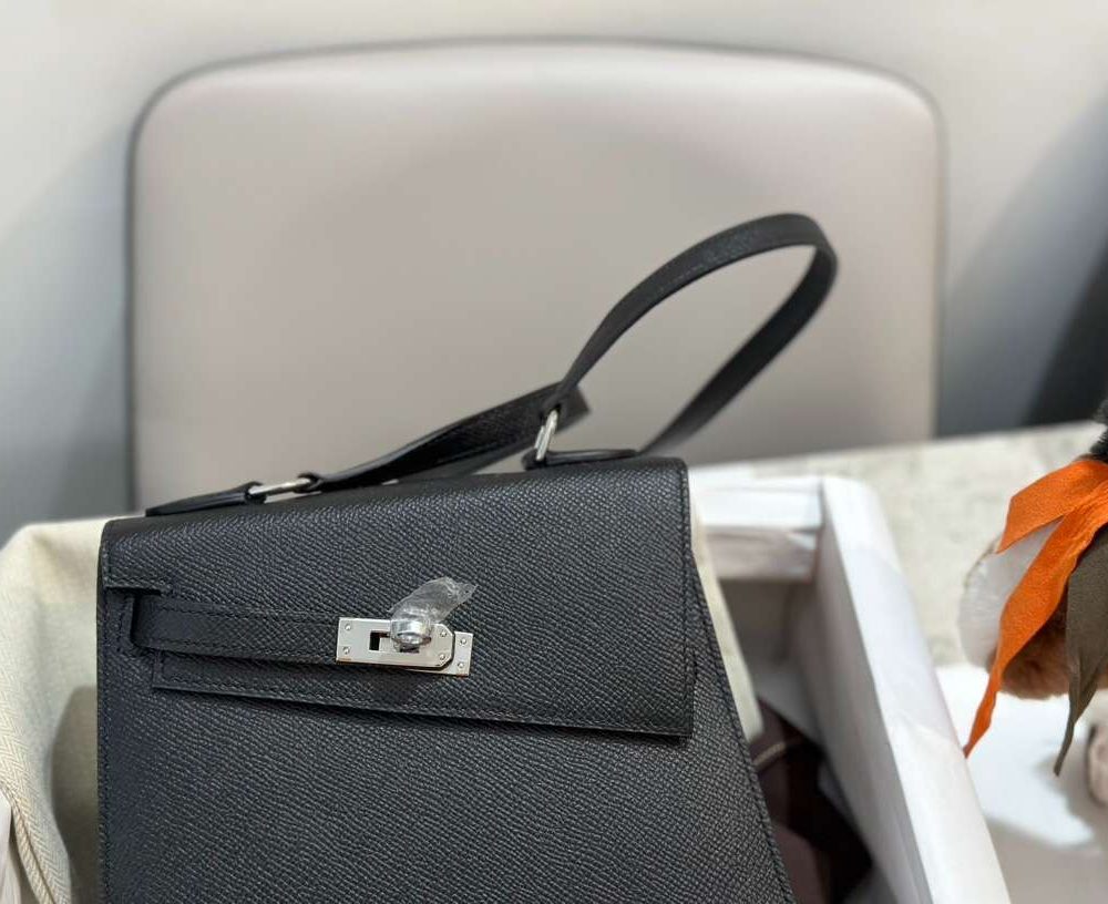 1:1 Replica Hermes Swift Kelly Pochette Black For Women 11.4in/29cm