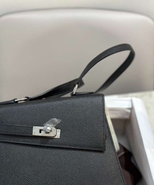1:1 Replica Hermes Swift Kelly Pochette Black For Women 11.4in/29cm
