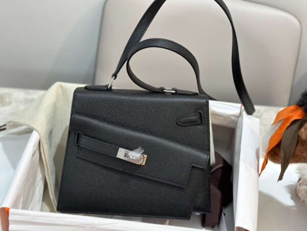 1:1 Replica Hermes Swift Kelly Pochette Black For Women 11.4in/29cm
