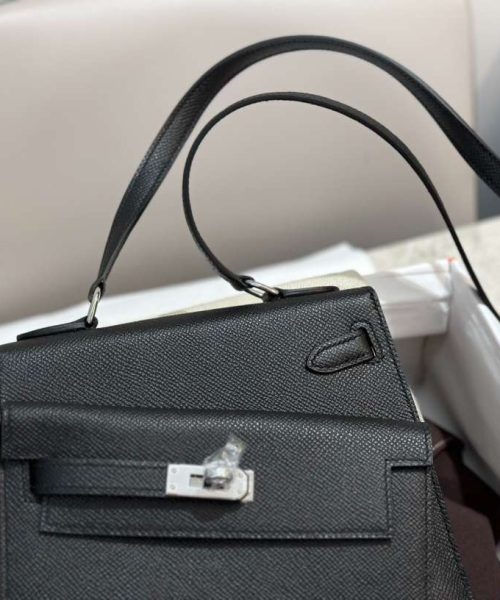 1:1 Replica Hermes Swift Kelly Pochette Black For Women 11.4in/29cm