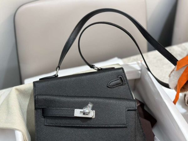 1:1 Replica Hermes Swift Kelly Pochette Black For Women 11.4in/29cm