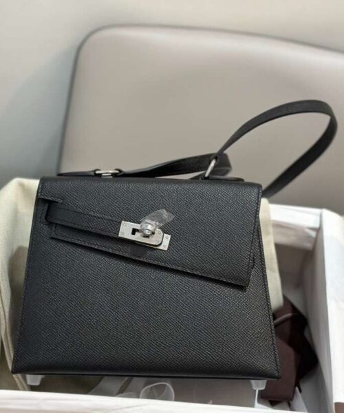 1:1 Replica Hermes Swift Kelly Pochette Black For Women 11.4in/29cm
