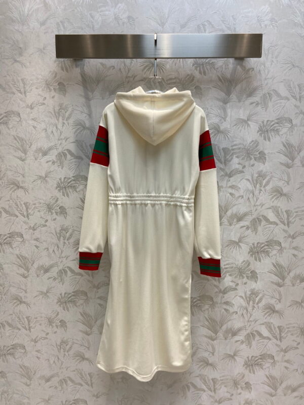 Hooded Zip Dress White For Women