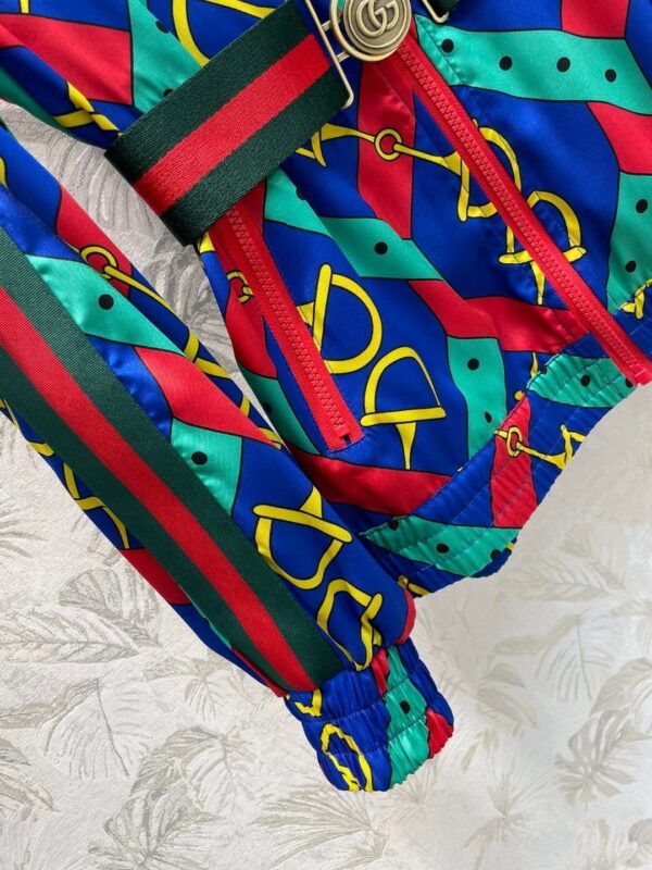 Horsebit Strap Print Jacket And Pants Multicolor For Women